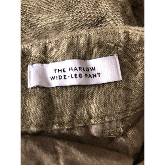 Madewell The Harlow Wide Leg Pants High Rise Linen Distant Surplus Green NWT 00 - Picture 10 of 11